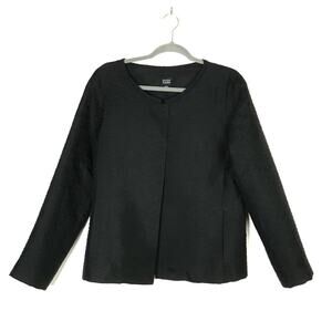 Eileen Fisher Textured Silk Magnetic Closure Jacket S EUC